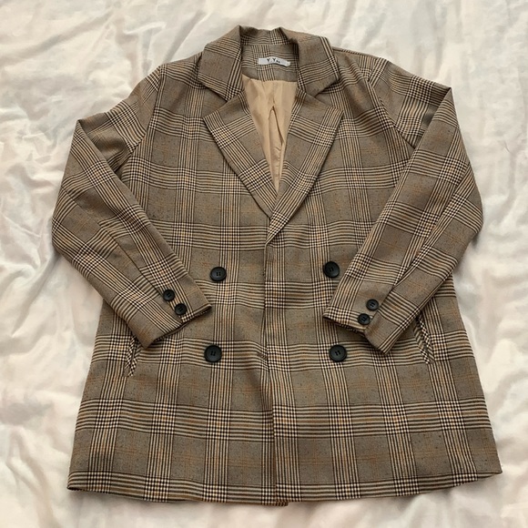 Plaid oversized fit blazer - Picture 1 of 4